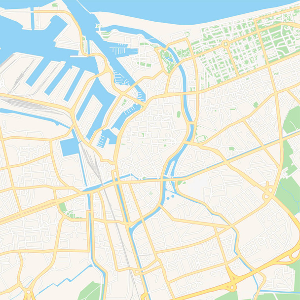 Dunkirk, Franciaország nyomtatható Térkép - Vektor, kép