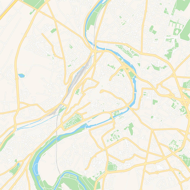 ポワティア, フランス 印刷可能な地図 - ベクター画像