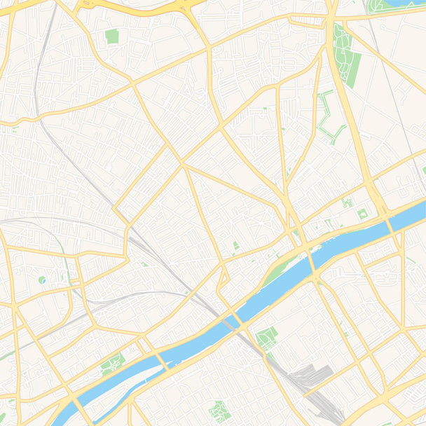 Asnieres-sur-Seine, Frankrijk afdrukbare kaart - Vector, afbeelding