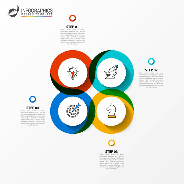 Infographic design template. Creative concept with 4 steps - Vektör, Görsel