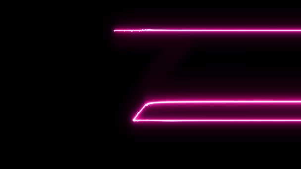 Letter Z reveal neon electric glowing motion wipes to center. - Footage, Video