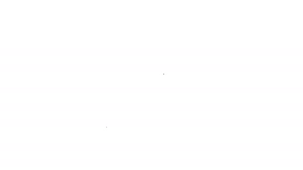 Szürke sírkő keresztvonallal ikon fehér háttérben. Súlyos ikon. 4k Video Motion grafikus animáció - Felvétel, videó