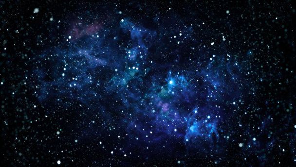 Новий великий панорамний вид у глибокий космос. Темне нічне небо повне зірок. Туманність в космосі. Секрети глибинного простору
. - Фото, зображення