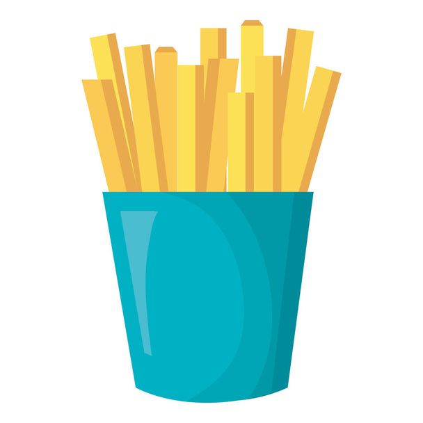 french fries potatoes icon - Vector, Image