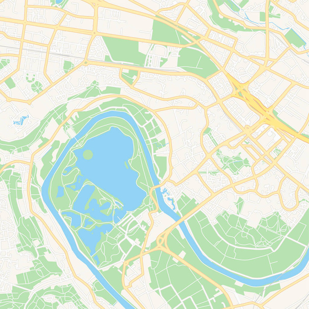 Cergy, Γαλλία εκτυπώσιμη χάρτη - Διάνυσμα, εικόνα