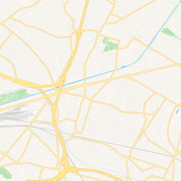 Bondy, France printable map - Vector, Image