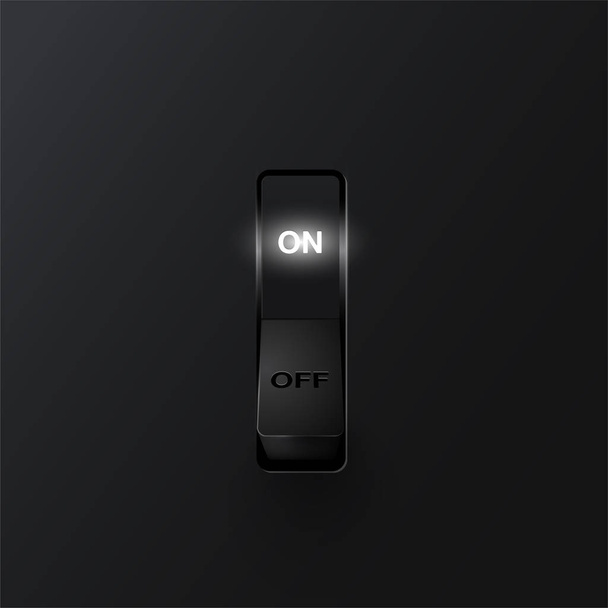 Realistic switch (ON), vector illustration - Vector, Imagen