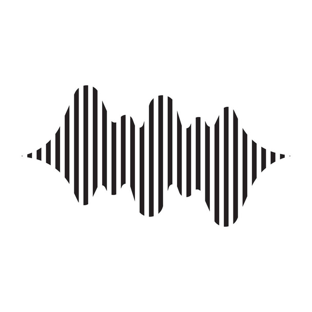 Siyah renkli soyut ses veya ses dalgası logosu simgesi - Vektör, Görsel