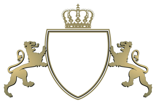 Wappen schreitende Löwen, Krone - ベクター画像