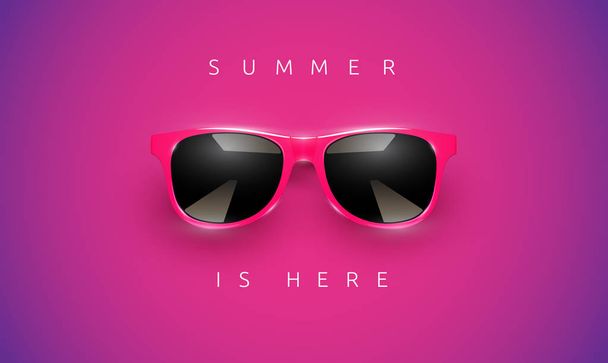 Realistic vector sunglasses on a colorful background, vector ill - Vector, afbeelding