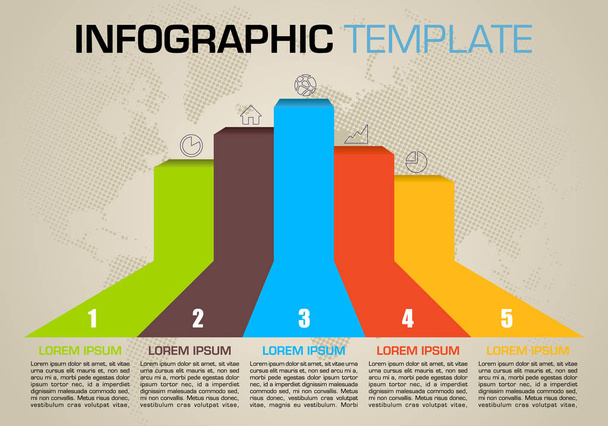 Modern colorful infographics options template vector with 3D col - Vector, Image