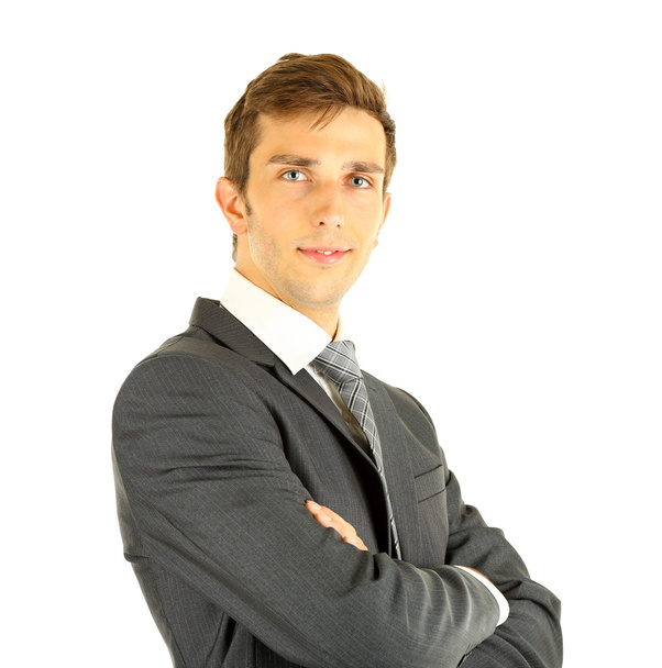 Portrait of young businessman, isolated on white - Φωτογραφία, εικόνα