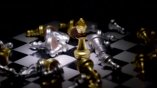 Koncepcja gry w szachy dla konkurencji i strategii - Materiał filmowy, wideo