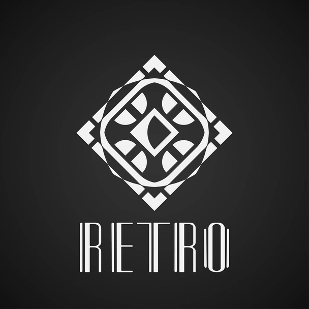 Vintage ornamental retro modern art deco logo template for design - Vetor, Imagem