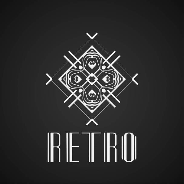 Vintage ornamental retro modern art deco logo template for design - Vetor, Imagem