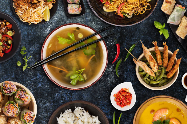 Top view composition of various Asian food - Fotografie, Obrázek