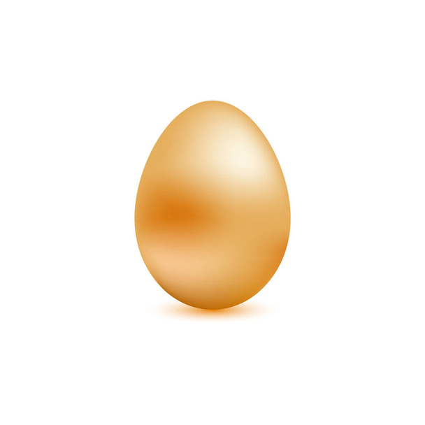 Golden chicken egg on white isolated background.  - Vector, Image