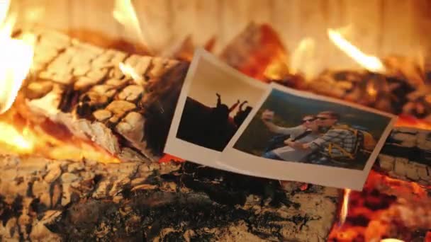 Aile Tatil Fotoğrafları Bir Şömine Yanan - Video, Çekim