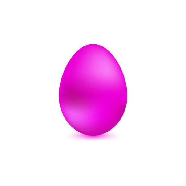 白い孤立した背景に着色されたピンクの鶏の卵.  - ベクター画像