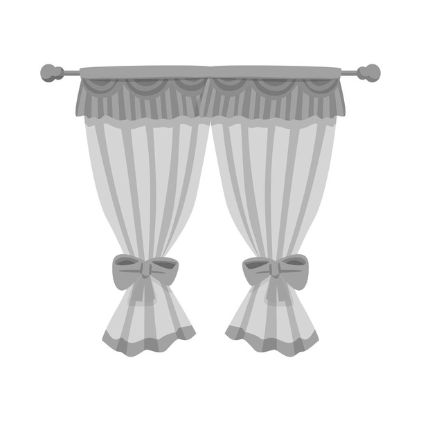 Vector illustration of curtain and window logo. Collection of curtain and jalousie stock symbol for web. - Vettoriali, immagini