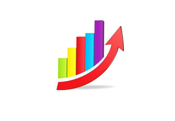 Business graph statistics growth sales icon logo vector image - Vektor, kép