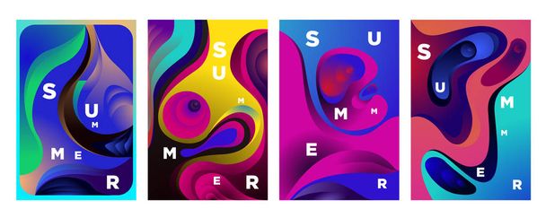 Vecteur abstrait dégradé coloré fluide et vague pour bannière d'arrière-plan d'été et affiche
 - Vecteur, image