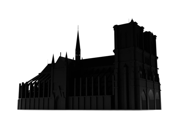 Katedra Notre Dame sylwetka - Zdjęcie, obraz