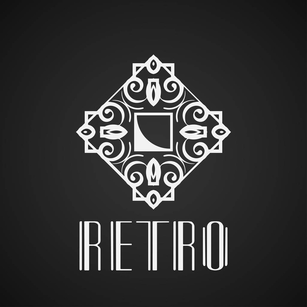Beautiful emblem, badge for template logo in modern art deco style - Vector, imagen
