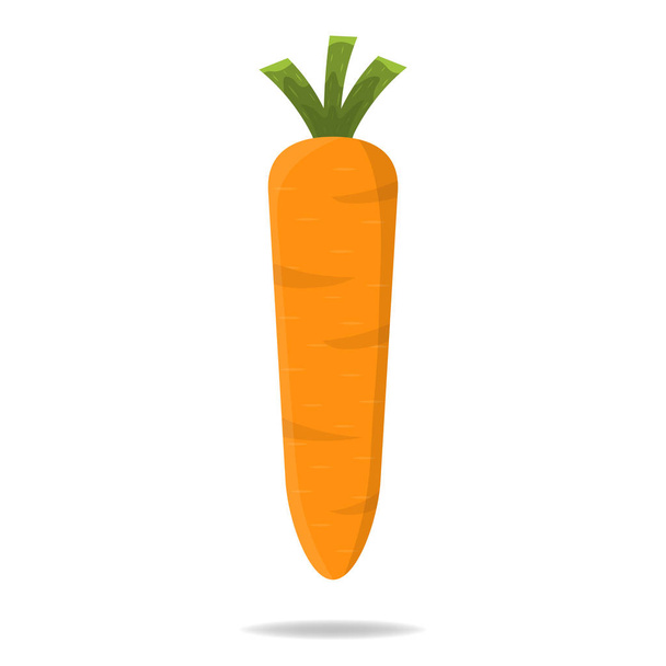 Φρέσκο καρότο λαχανικό απομονωμένο σε λευκό φόντο. Εικονίδιο καρότο για αγρόκτημα, αγορά, σχεδιασμός συνταγών. Βιολογικά τρόφιμα. Στυλ κινουμένων σχεδίων. Απεικόνιση διανυσματικών σχεδίων για το σχέδιό σας, Web. - Διάνυσμα, εικόνα