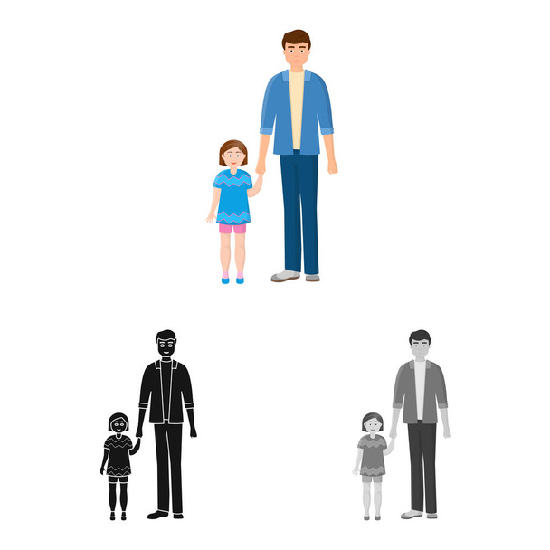 Vector illustration of father and daughter  logo. Set of father and dad stock vector illustration. - Vettoriali, immagini