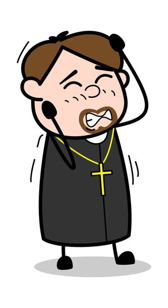 Jeuk-cartoon Priest religieuze vector illustratie - Vector, afbeelding