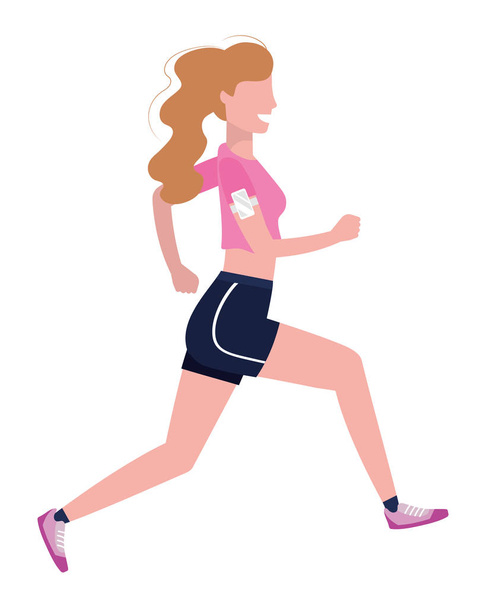mujer corriendo con ropa deportiva
 - Vector, Imagen
