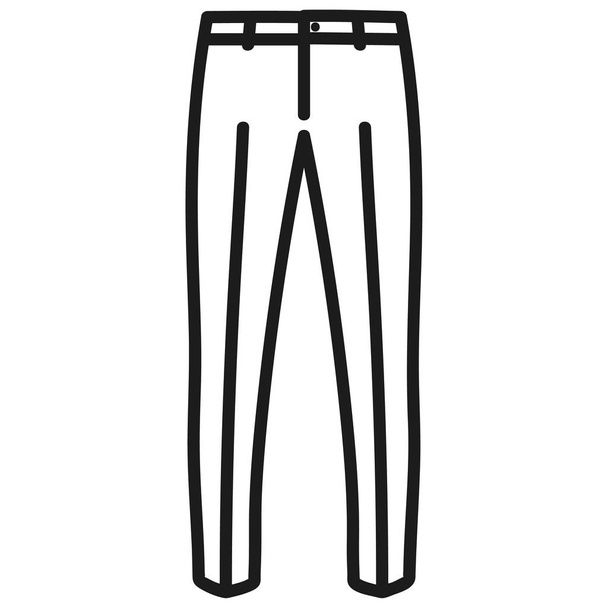 Mens pants outlined icon in white background - Vector, Image