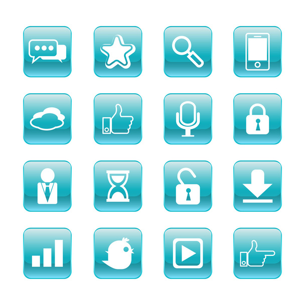 web, communication icons: internet vector set. - Διάνυσμα, εικόνα