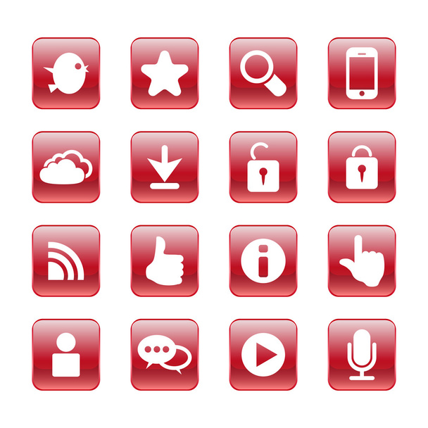 web, communication icons: internet vector set. - Vector, Image