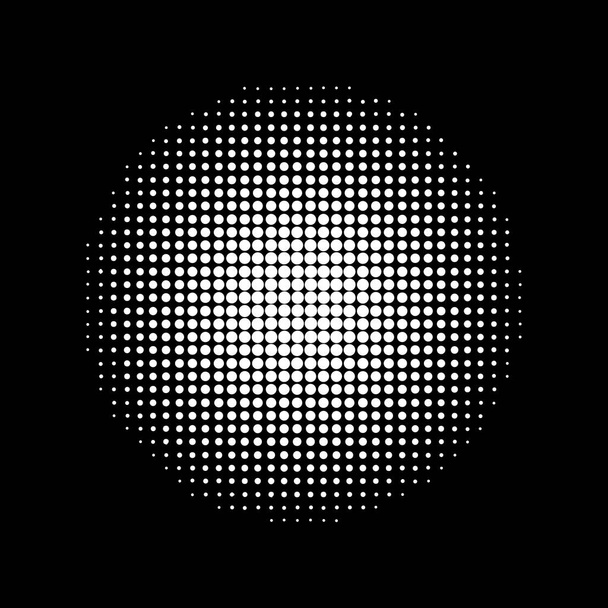 Polotónový prvek, kruhový polotónový vzor. Specks, half tone circle gradient - Vektor, obrázek