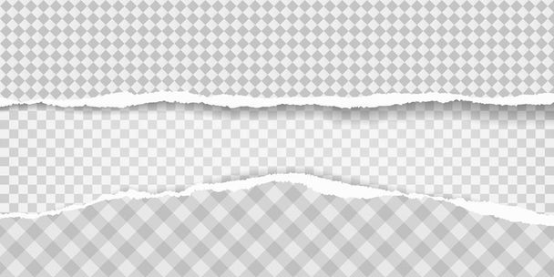 Tiras de papel horizontales rotas al cuadrado con sombra suave. Fondo de ilustración vectorial
 - Vector, Imagen