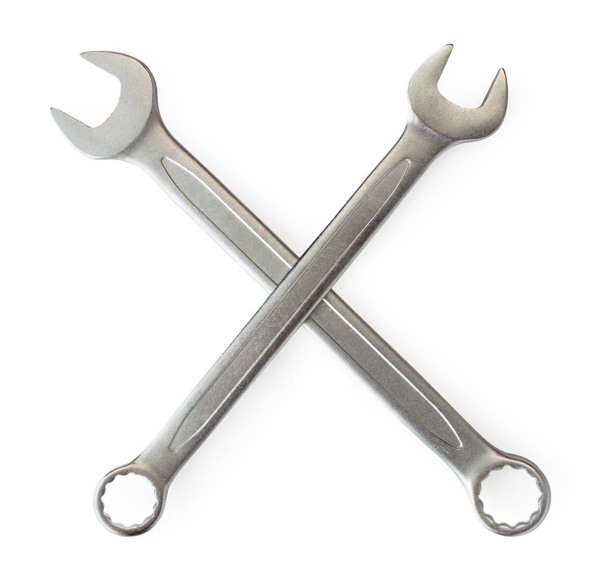 Two spanners on a white, isolated. Wrench - Photo, Image