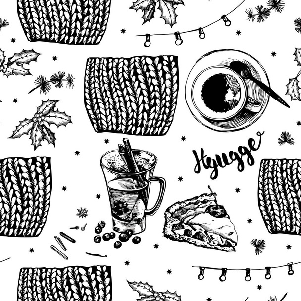 Graphic cozy decorative pattern.Seamless pattern for decorating various surfaces. - Вектор,изображение
