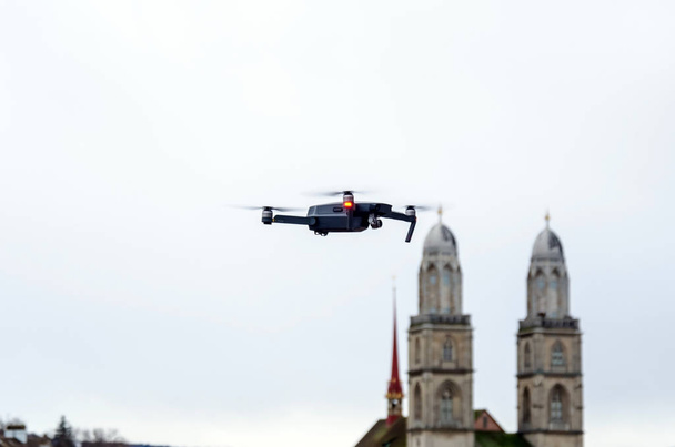 Quadcopter with a camera. - Photo, Image