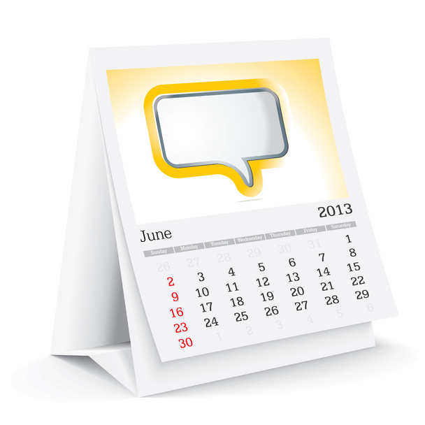 juin 2013 bureau calendrier
 - Vecteur, image