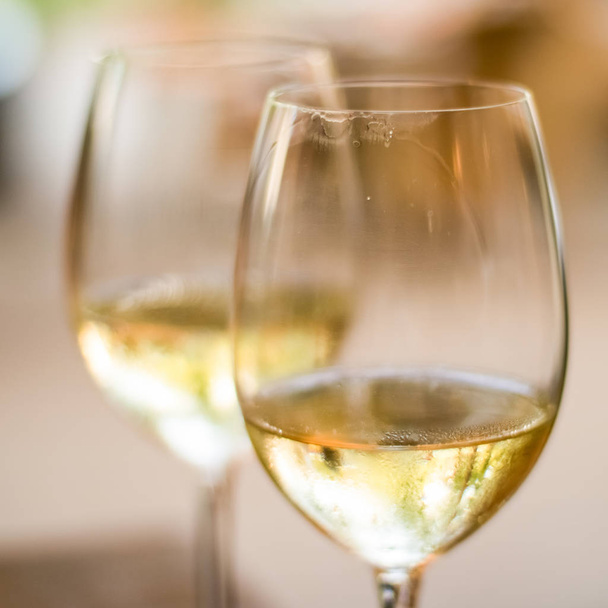 Francouzské bílé víno v restauraci v Paříži, cestování - Fotografie, Obrázek