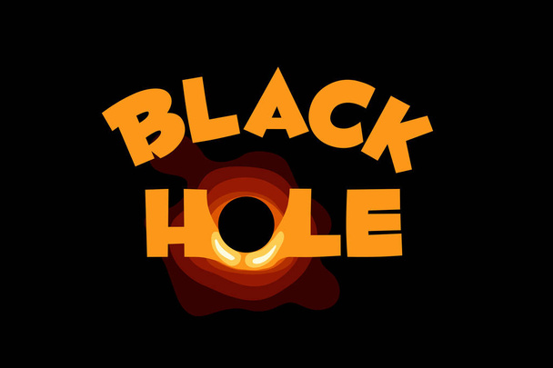 Текст черной дыры в космосе. Научная векторная иллюстрация
 - Вектор,изображение