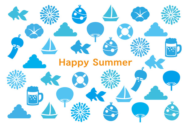 Summer greeting card - Vector, Image