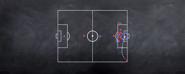 コーナー キック攻撃サッカーの戦略 - 写真・画像