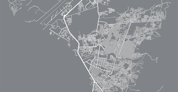 Městská Vektorová mapa Puerta Vallarta, Mexiko - Vektor, obrázek