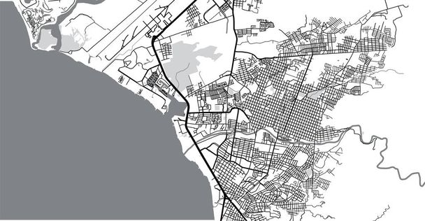 Mapa da cidade de vetores urbanos de Puerto Vallarta, México
 - Vetor, Imagem