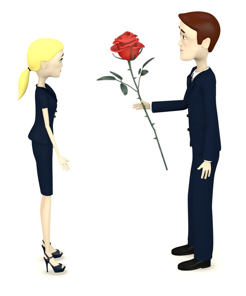 3D візуалізація мультиплікаційного персонажа з трояндою
 - Фото, зображення