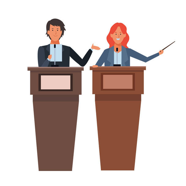 couple in a podium - Vector, Image
