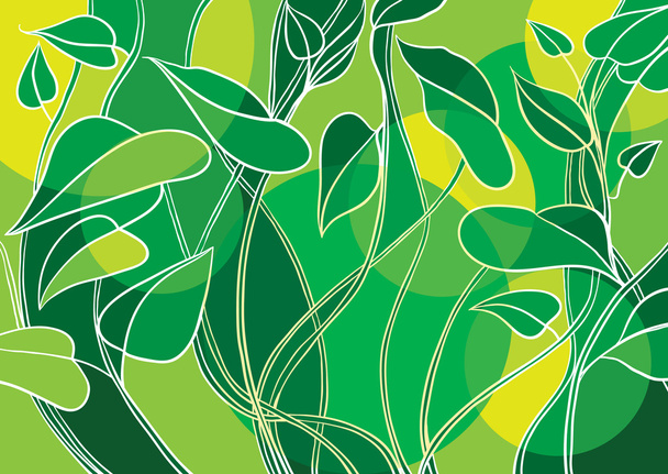 abstract vector achtergrond van groene bladeren - Vector, afbeelding